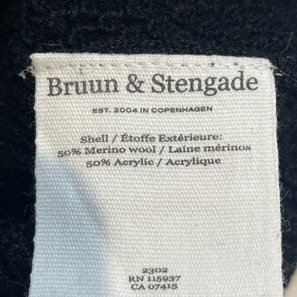 Bruun & Stengade Black Zip Up Sweater Jacket Size Medium - Picture 4 of 6